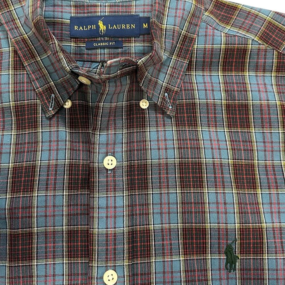 Ralph Lauren Men's Plaid Long Sleeve Button Down Classic Fit Size Medium Cotton - Picture 3 of 7